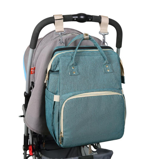 3-In-1 Diaper Bag Portable Bed - mint green_0