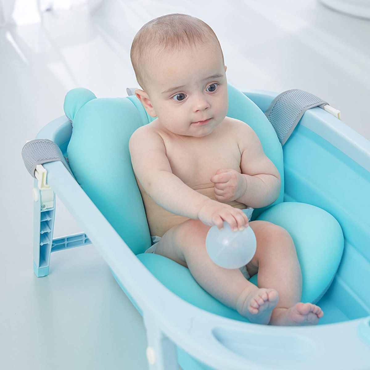 Newborn Safety Bath Support Cushion - Blue_1