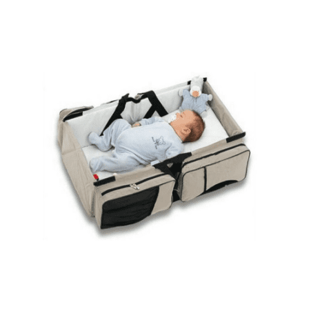 3 in 1 Portable Bassinet Diaper Change Station Bag  - Beige_0